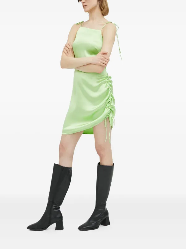 Rsum tie-strap Gathered Dress | Green | FARFETCH JO Rsum tie-strap Gathered Dress | Green | FARFETCH JO