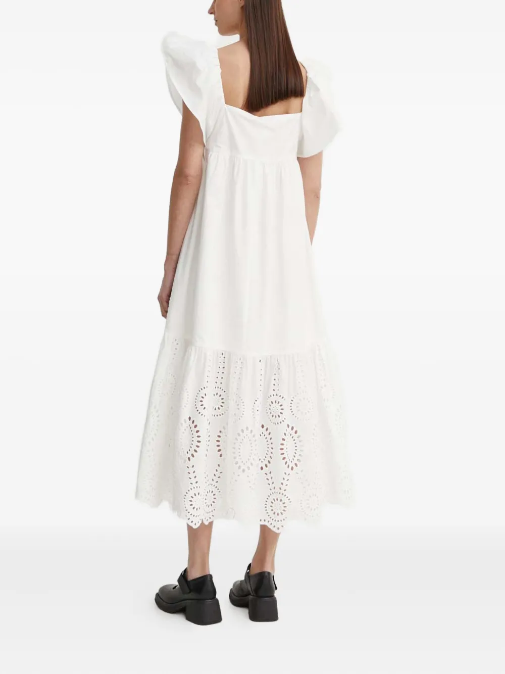 Resume Ruffled Eyelet Dress In White