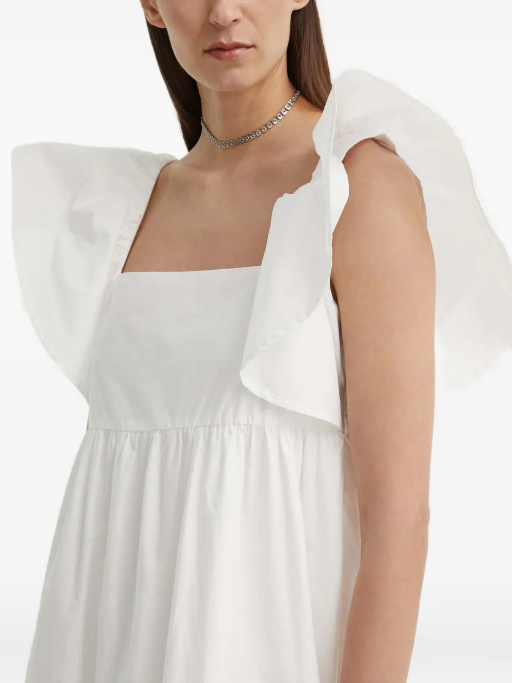 Resume Ruffled Eyelet Dress In White