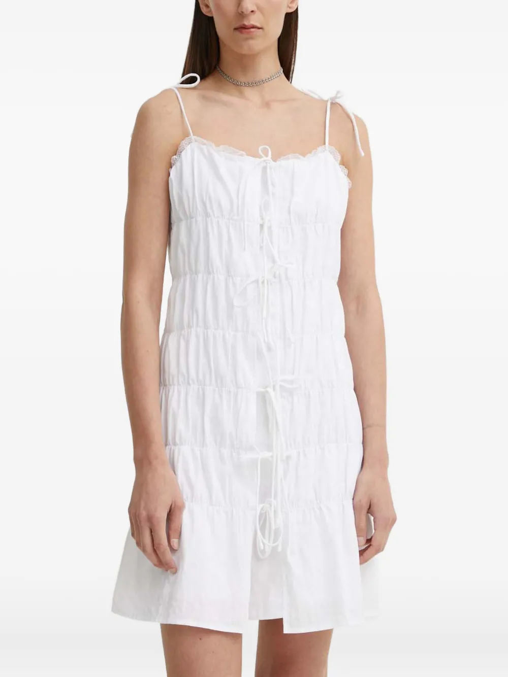 Résumé lace-trim tie-details dress | White | Image 1