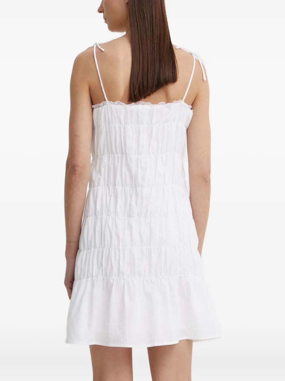 Resume Lace-trim Tie-details Dress In White