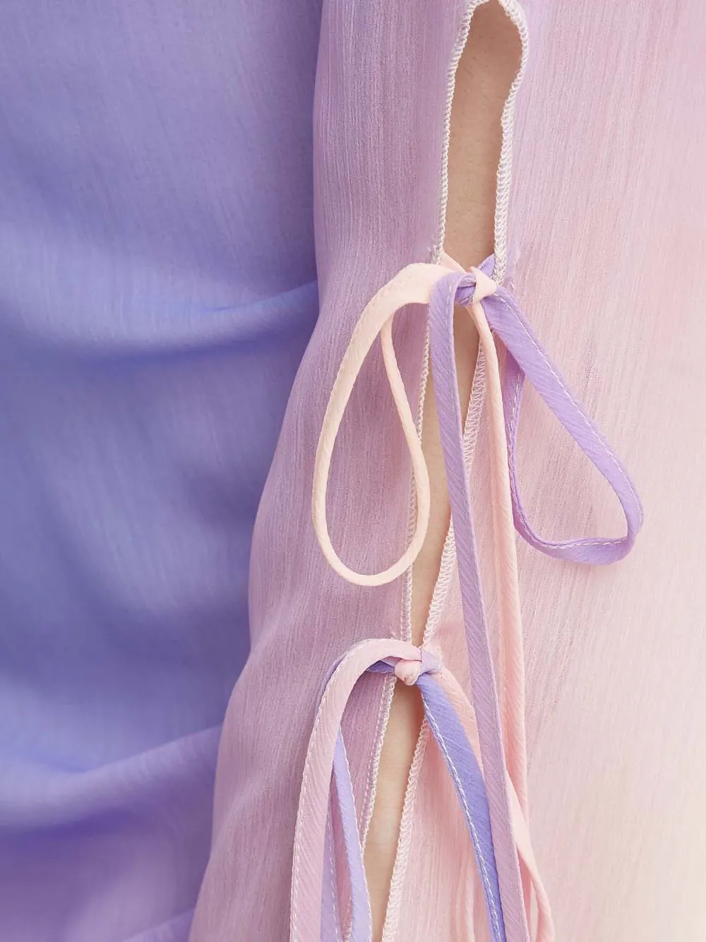 Résumé Gestrikte jurk met ruches Paars