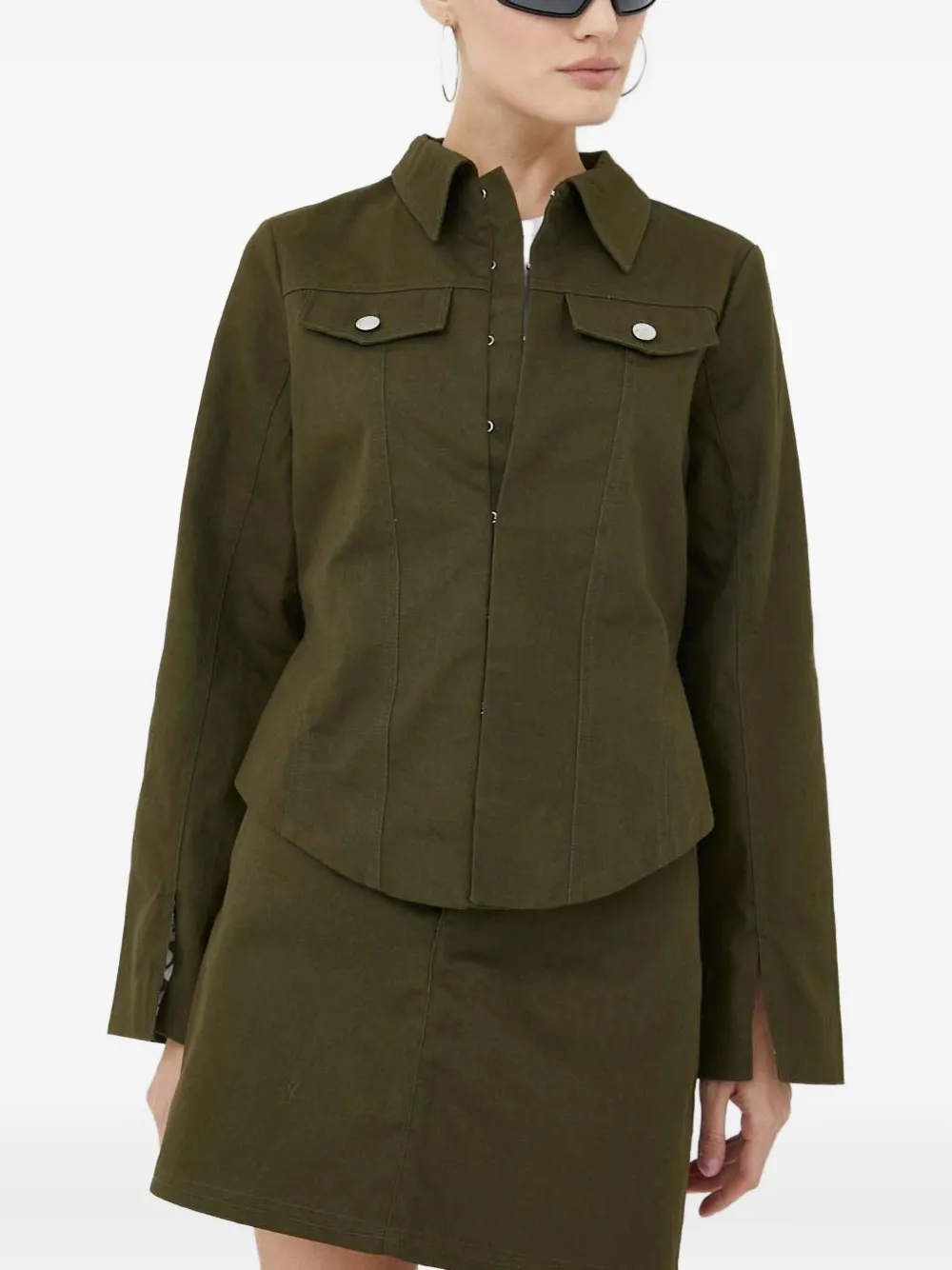 Résumé organic cotton fitted jacket | Green | Image 1