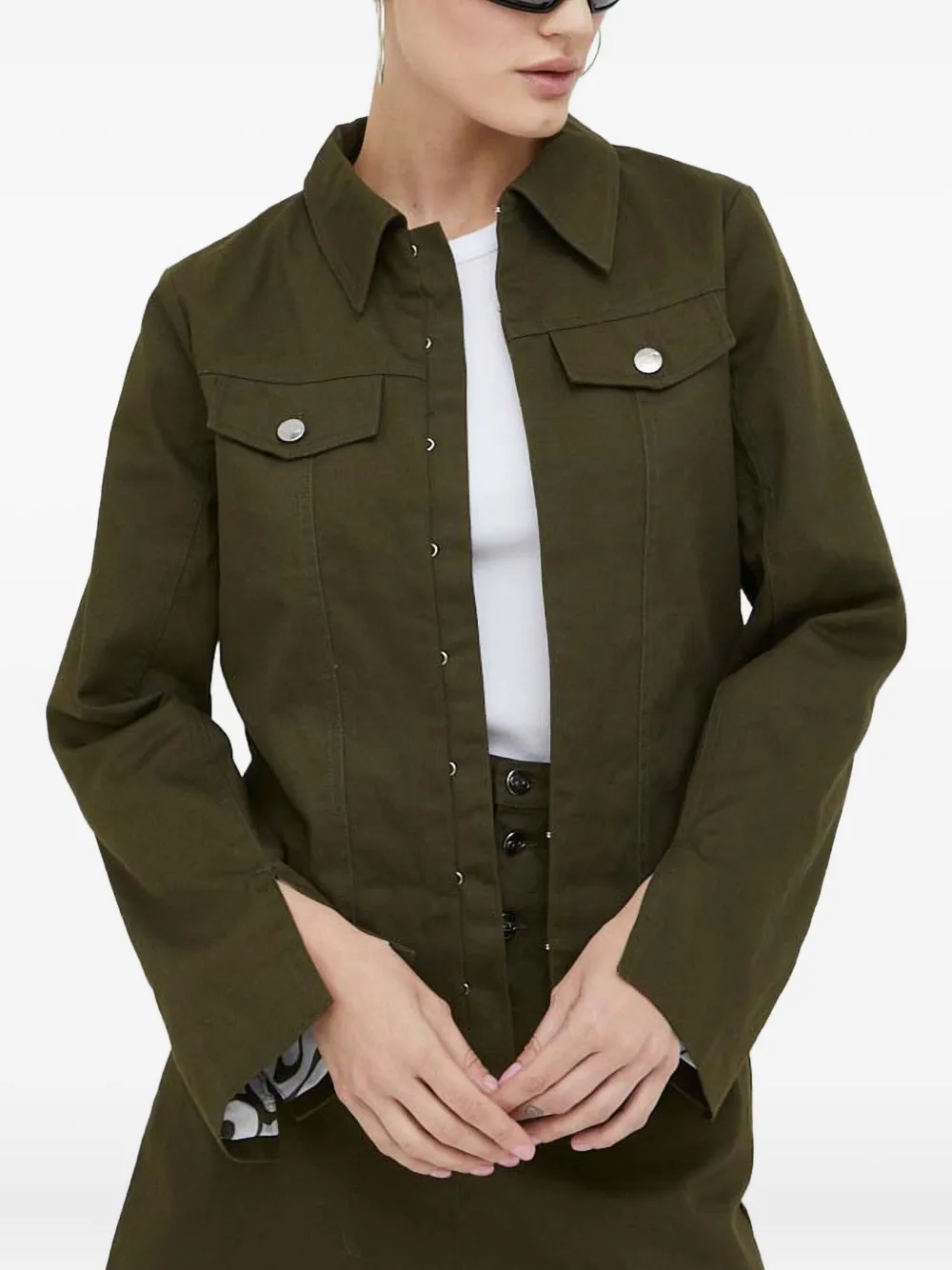 Resume Taillierte Jacke Aus Bio-baumwolle In Green
