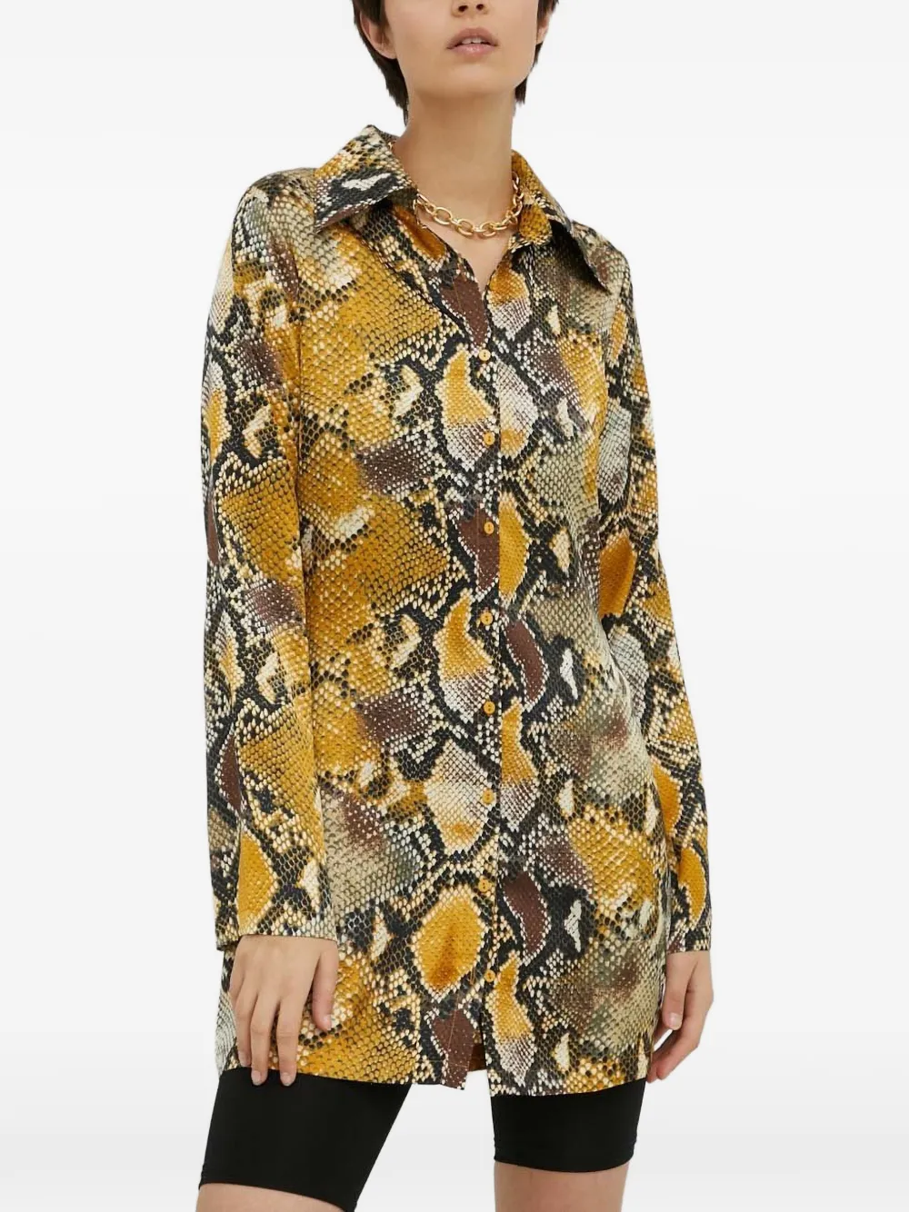 Résumé collar snake-print top - Gelb