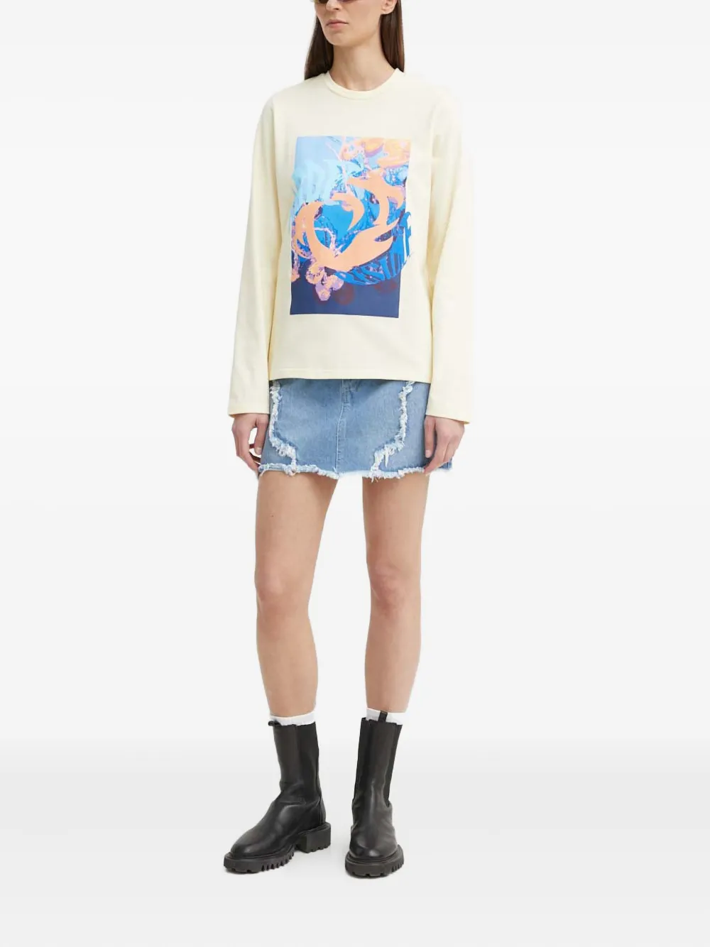 Resume Frayed Denim Skirt In Blue