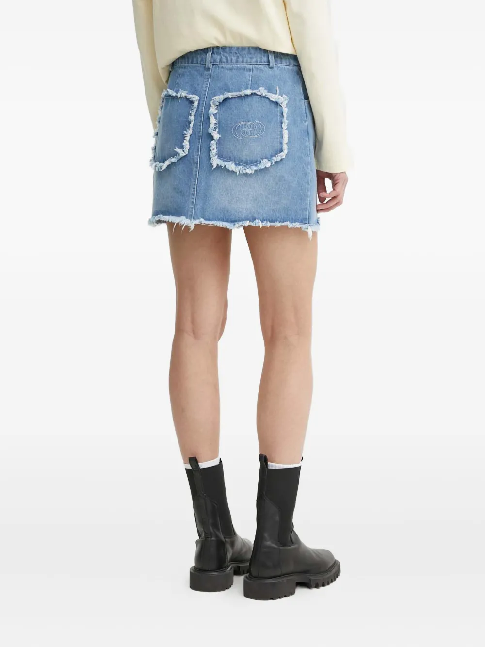 Resume Frayed Denim Skirt In Blue