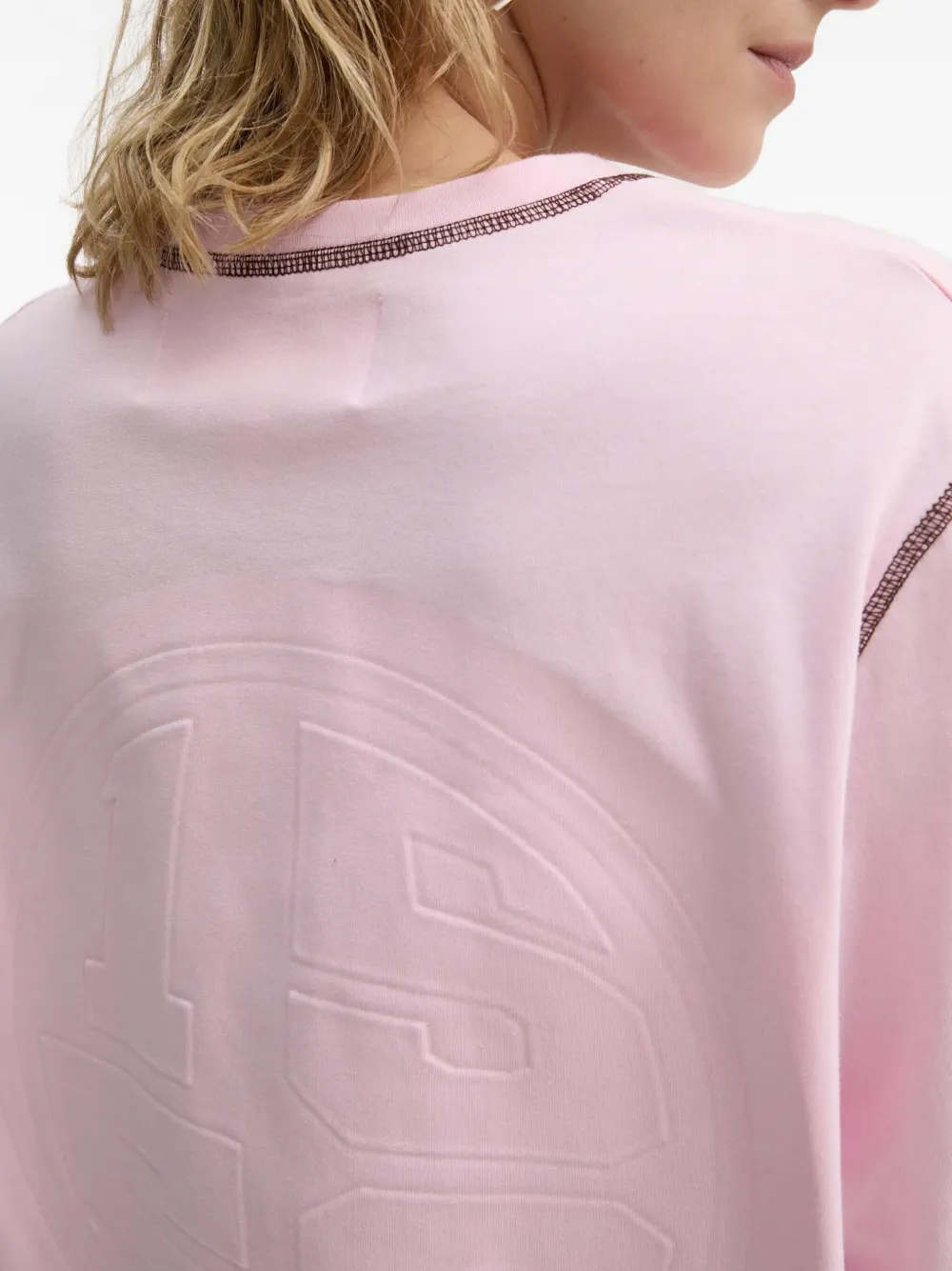 Resume Embossed-stitch T-shirt In Pink