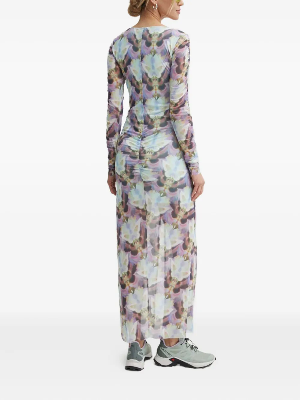 Resume Ruched Slit Dress In Blue