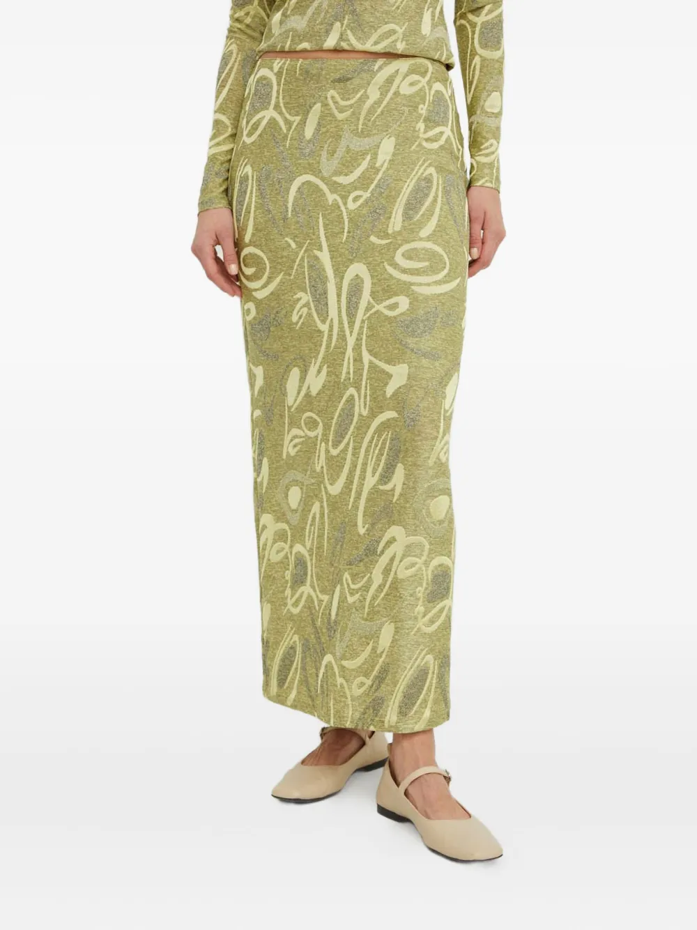 Résumé patterned skirt | Green | Image 1