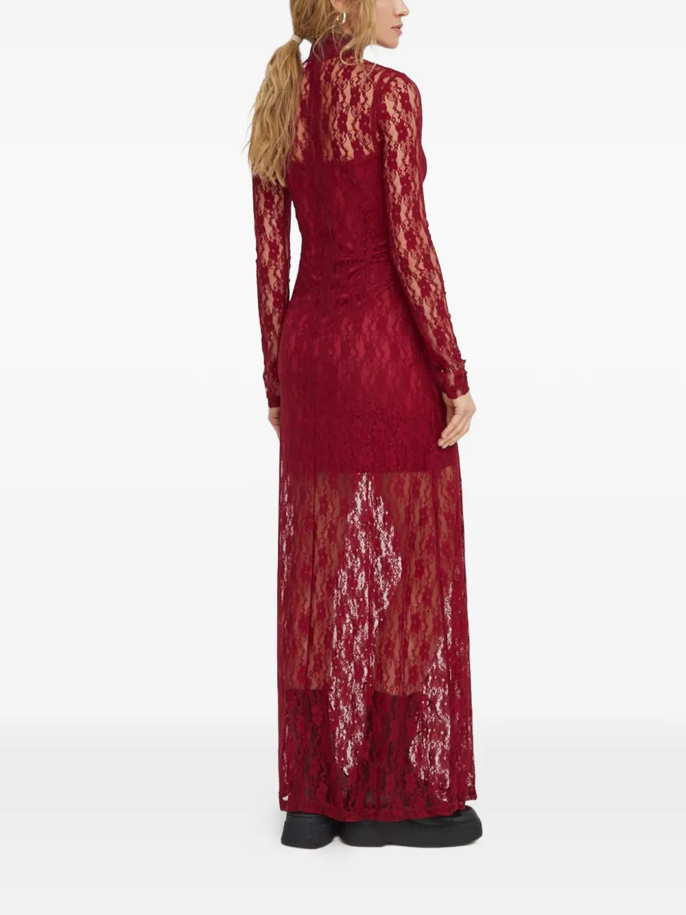  Résumé Laces High-neck Maxi Dress - Red 