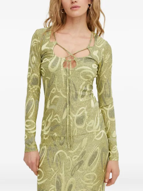 Résumé cut-out tie-detail top