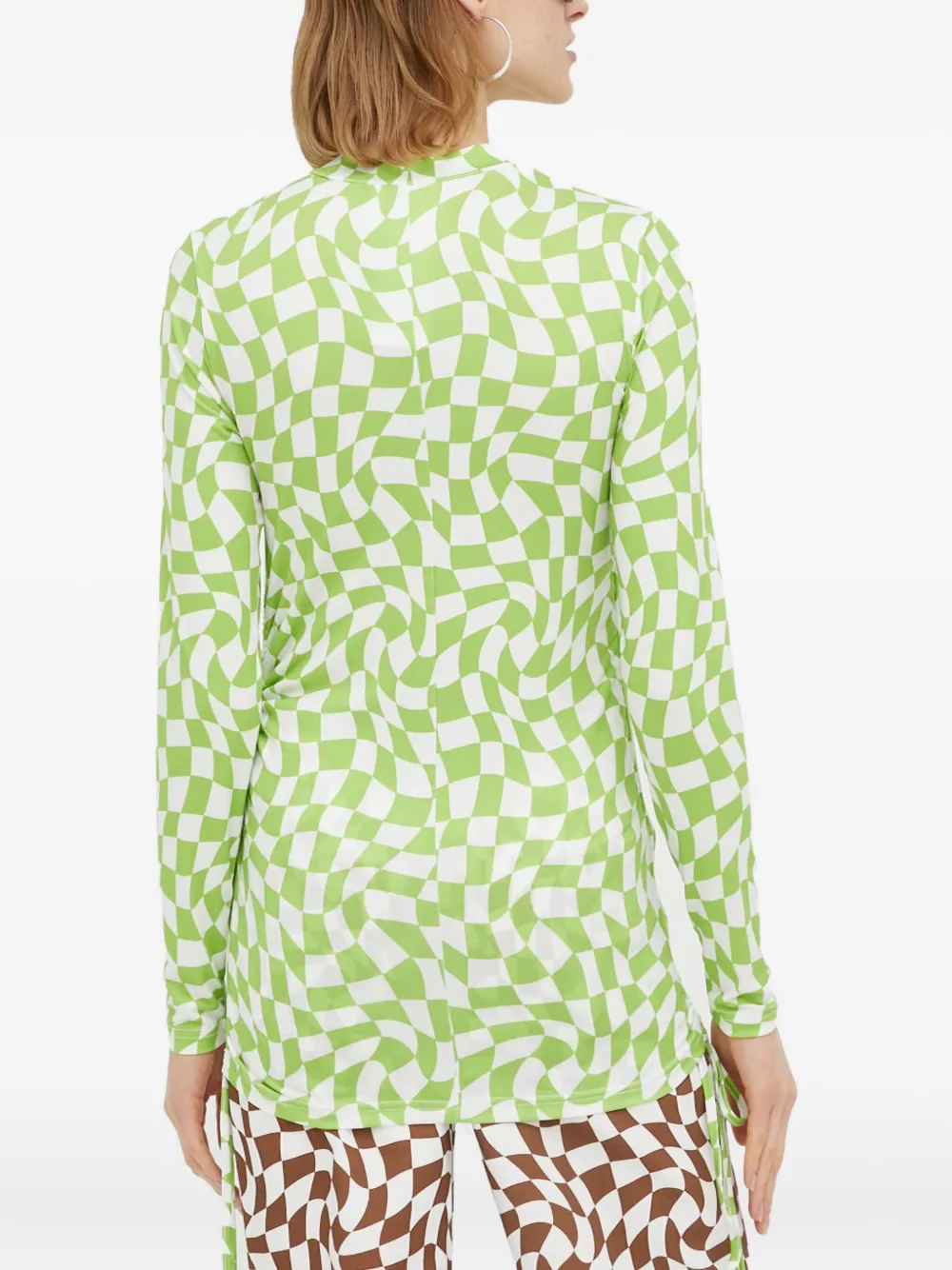 Resume Check Long-sleeved Top In Green