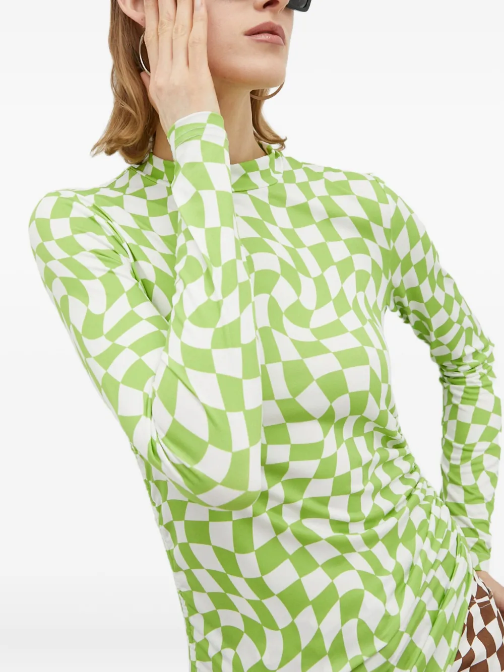 Resume Check Long-sleeved Top In Green