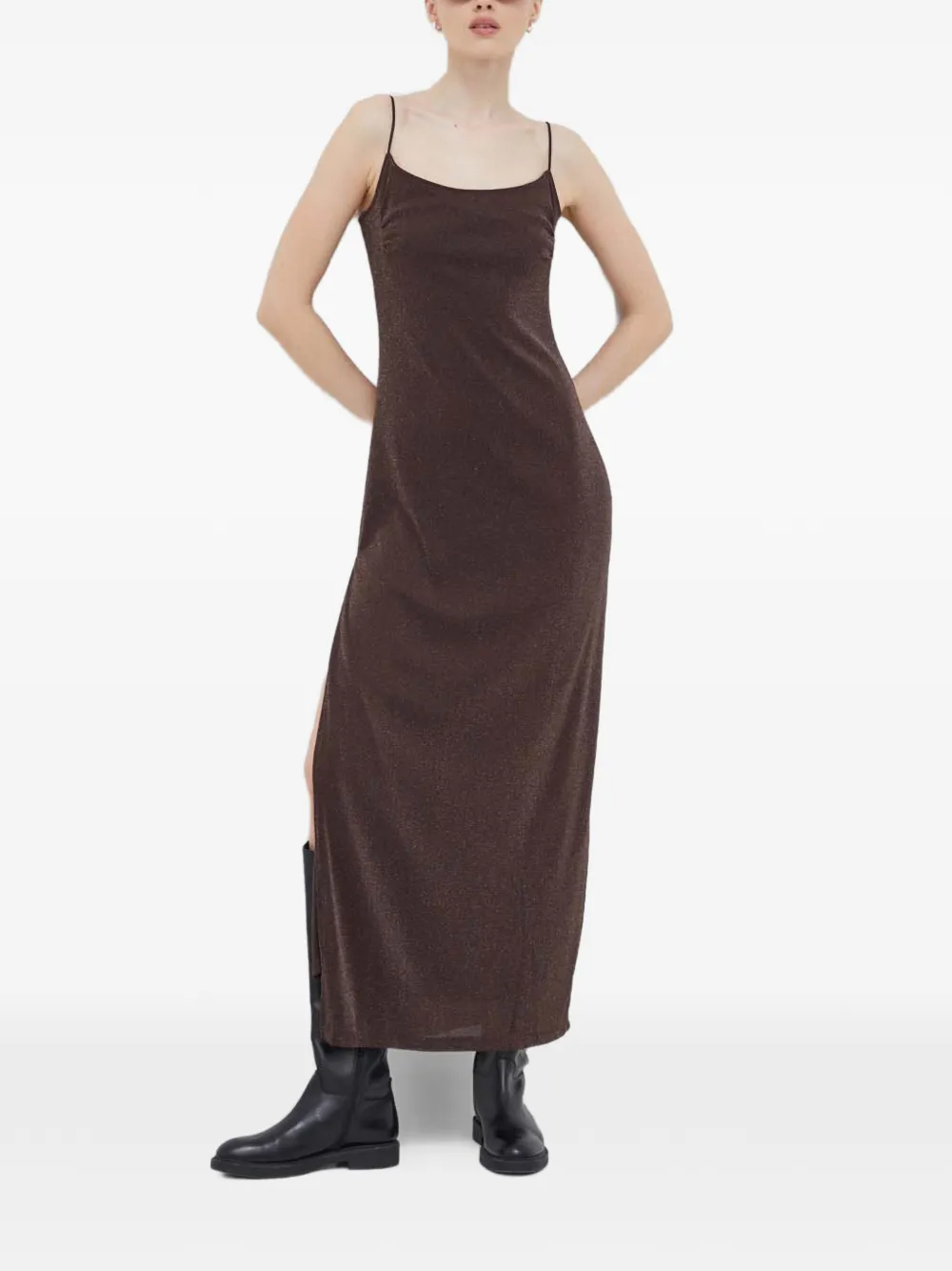 Résumé flared midi dress - Marrone