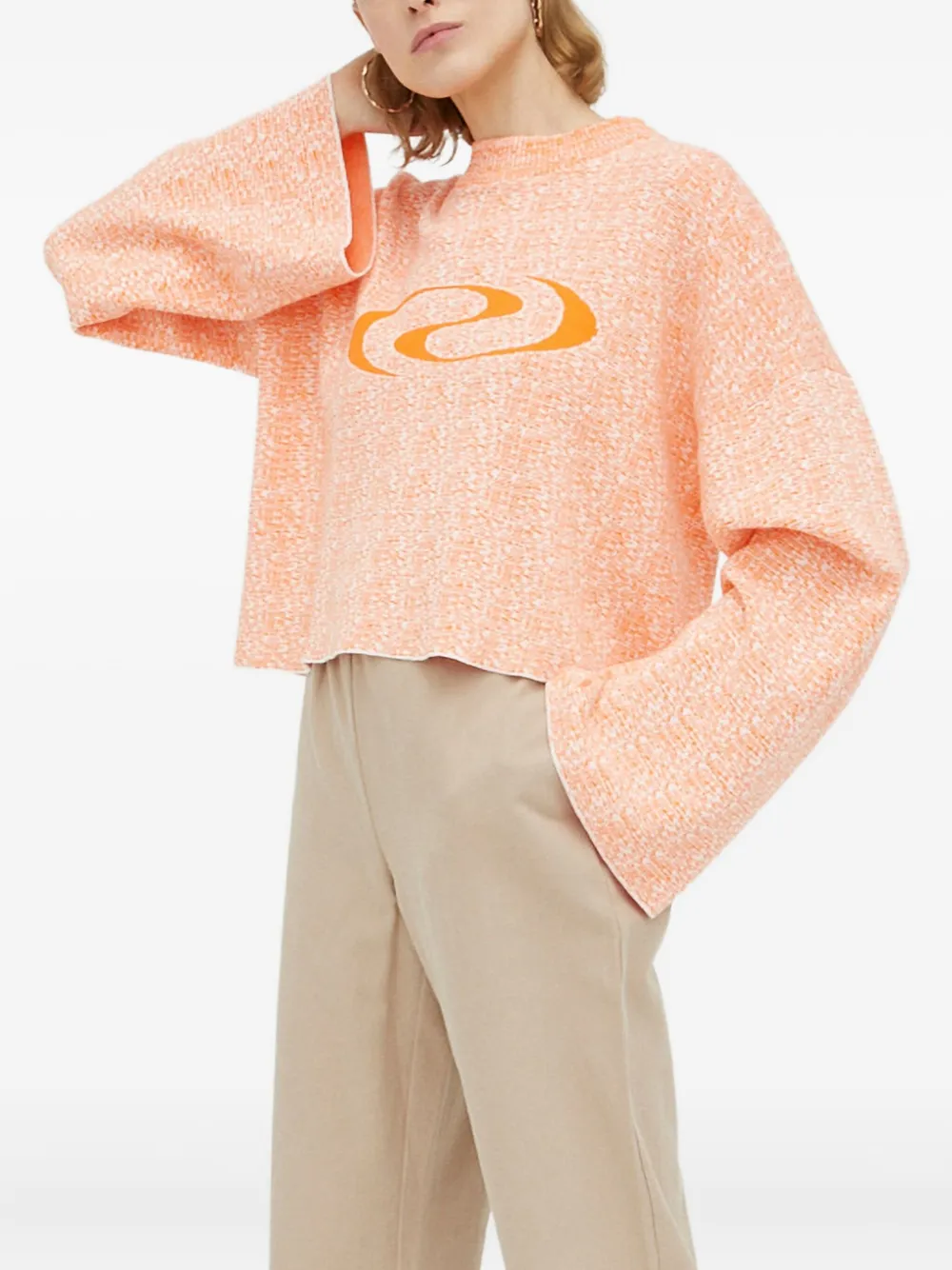 Résumé graphic knitwear | Orange | Image 1