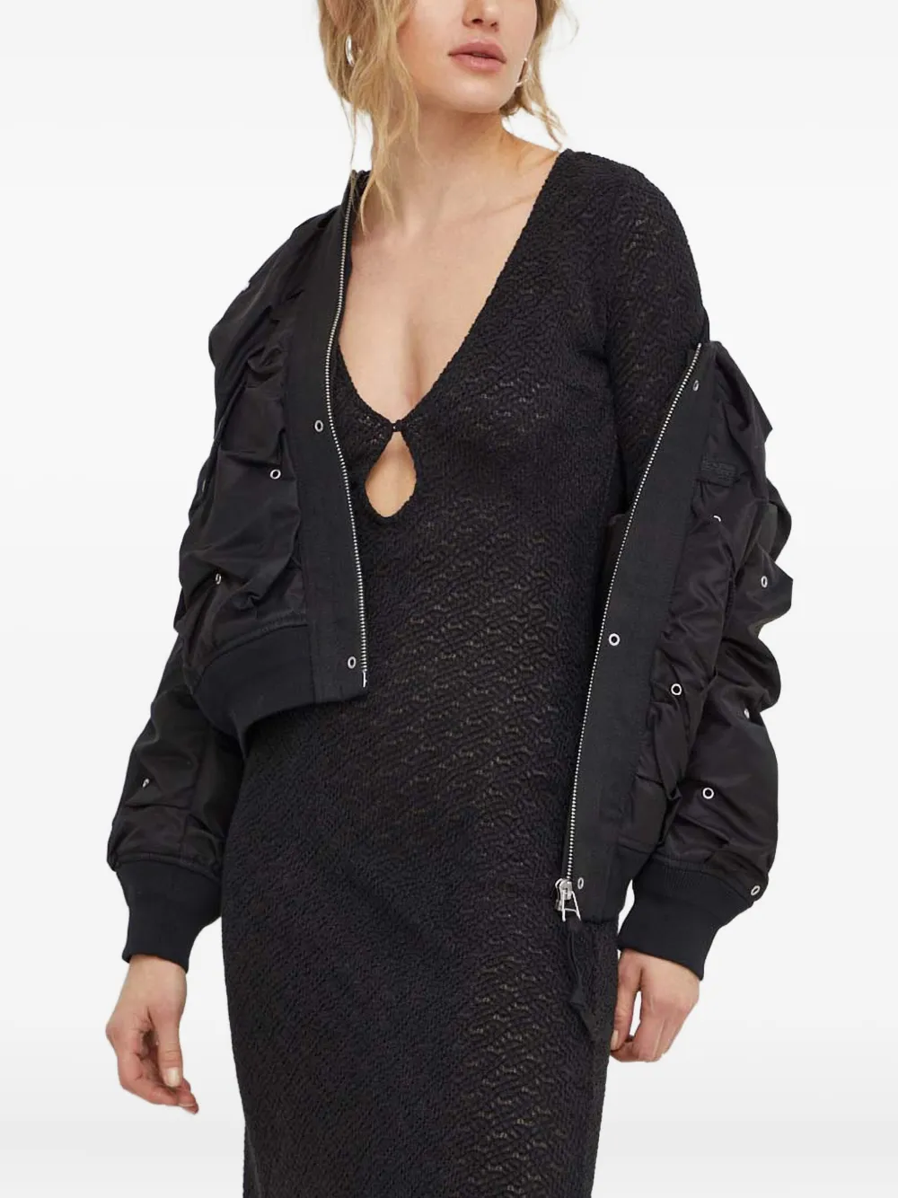 Resume Cut-out Long-sleeve Dress In Black