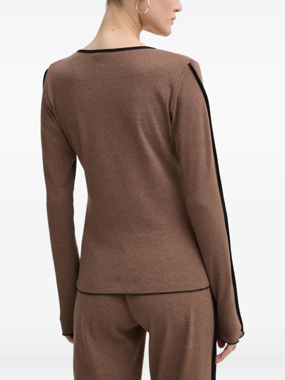  Résumé Button Trim Knitwear - Brown 