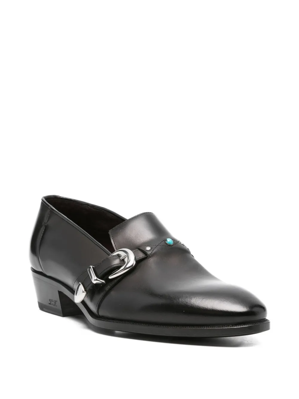 Lidfort buckle-embellished leather loafers - Zwart