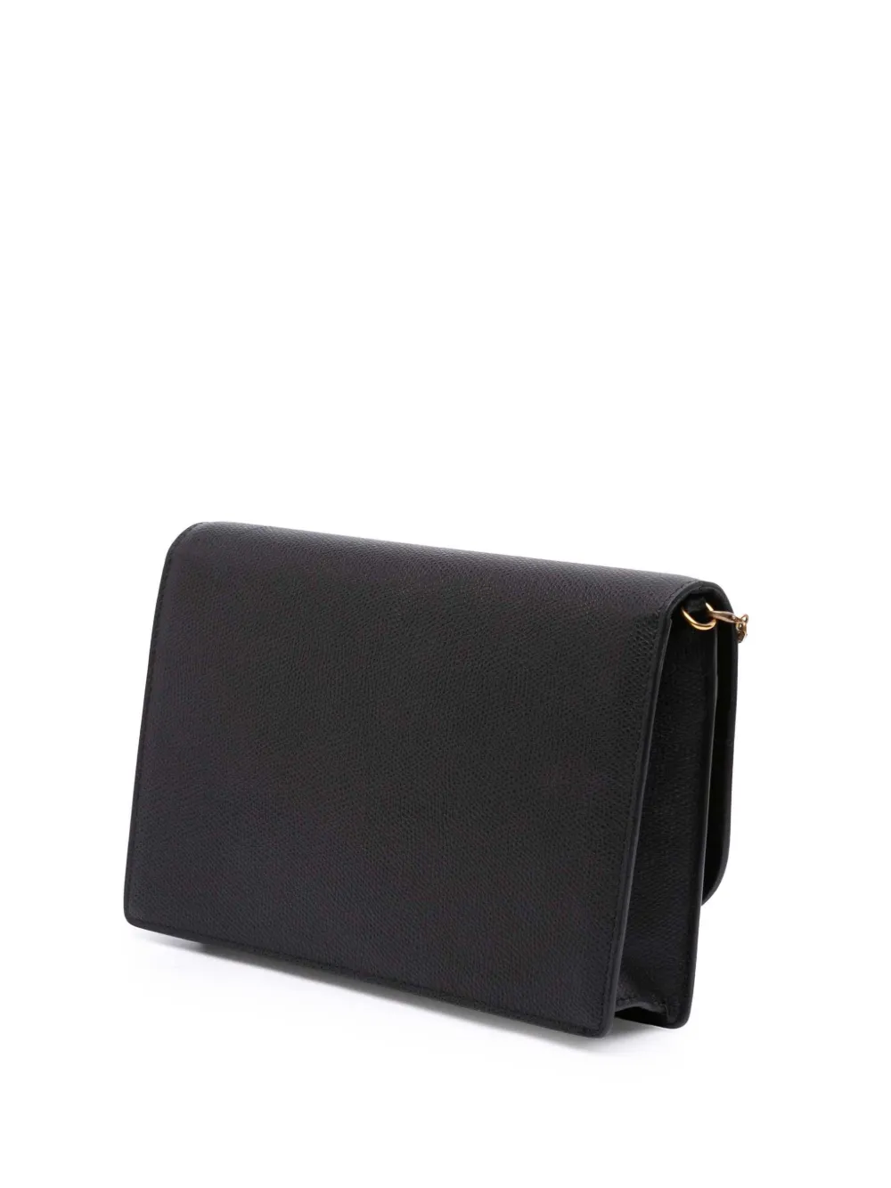 Pre-owned Dior 2019 Grained Calfskin Saddle Chain Pouch Crossbody Bag In Black