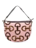 Gucci Pre-Owned 2000-2015 Canvas Bamboo Horsebit Print hobo bag - Pink