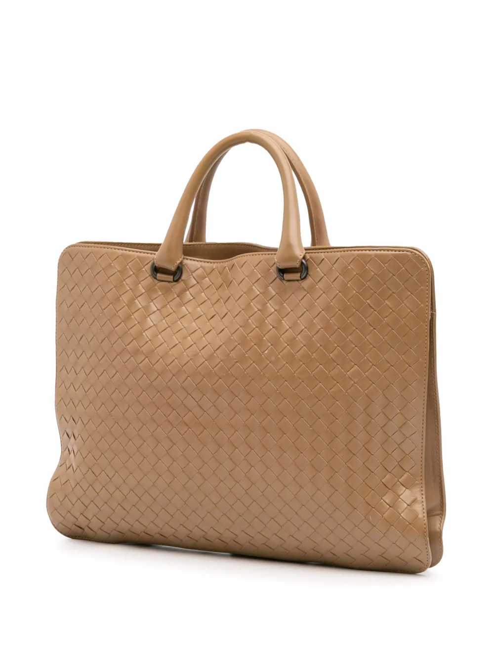 Pre-owned Bottega Veneta 2012-2025 Nappa Intrecciato Business Bag In Brown