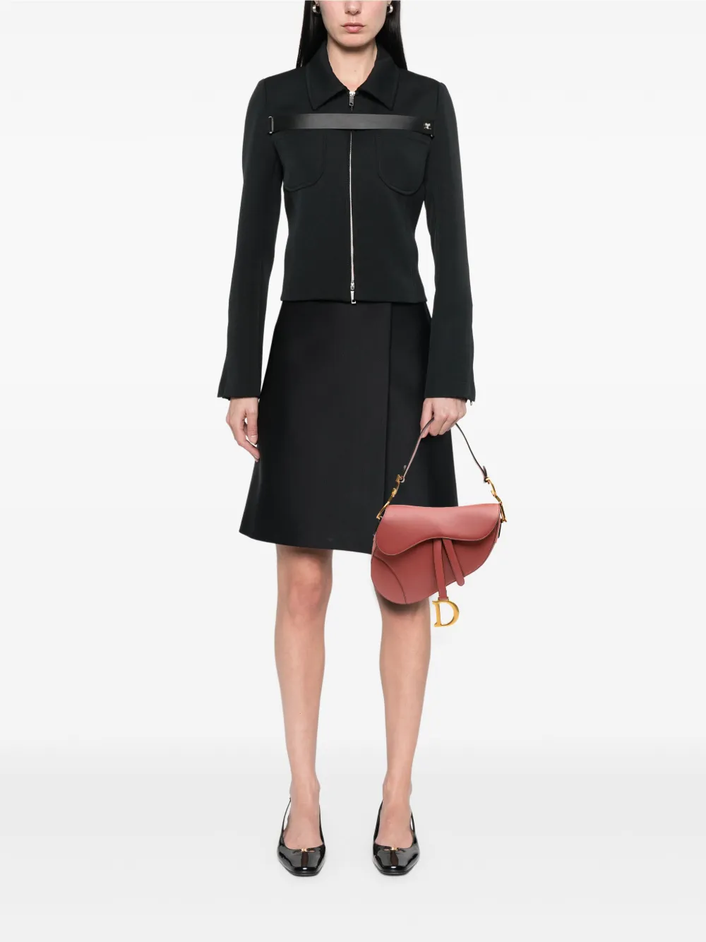 Pre-owned Dior 2019 Smooth Calfskin Saddle Bag Shoulder Bag In Red