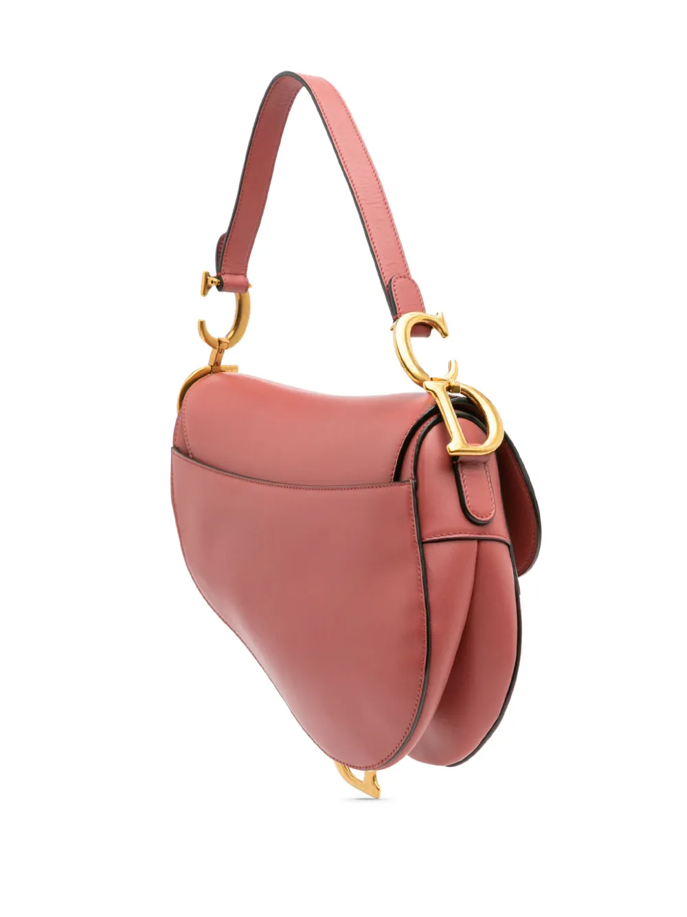 Pre-owned Dior 2019 Smooth Calfskin Saddle Bag Shoulder Bag In Red