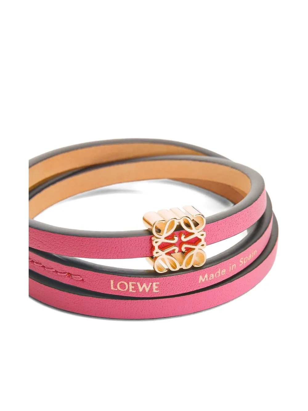 LOEWE Twist leren armband - Roze