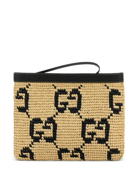 Gucci raffia clutch bag