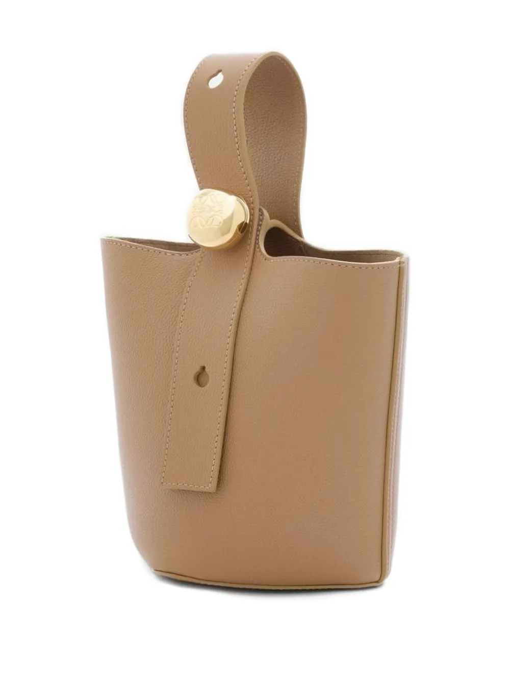 Loewe Pebble Bucket Mini Bag In Brown
