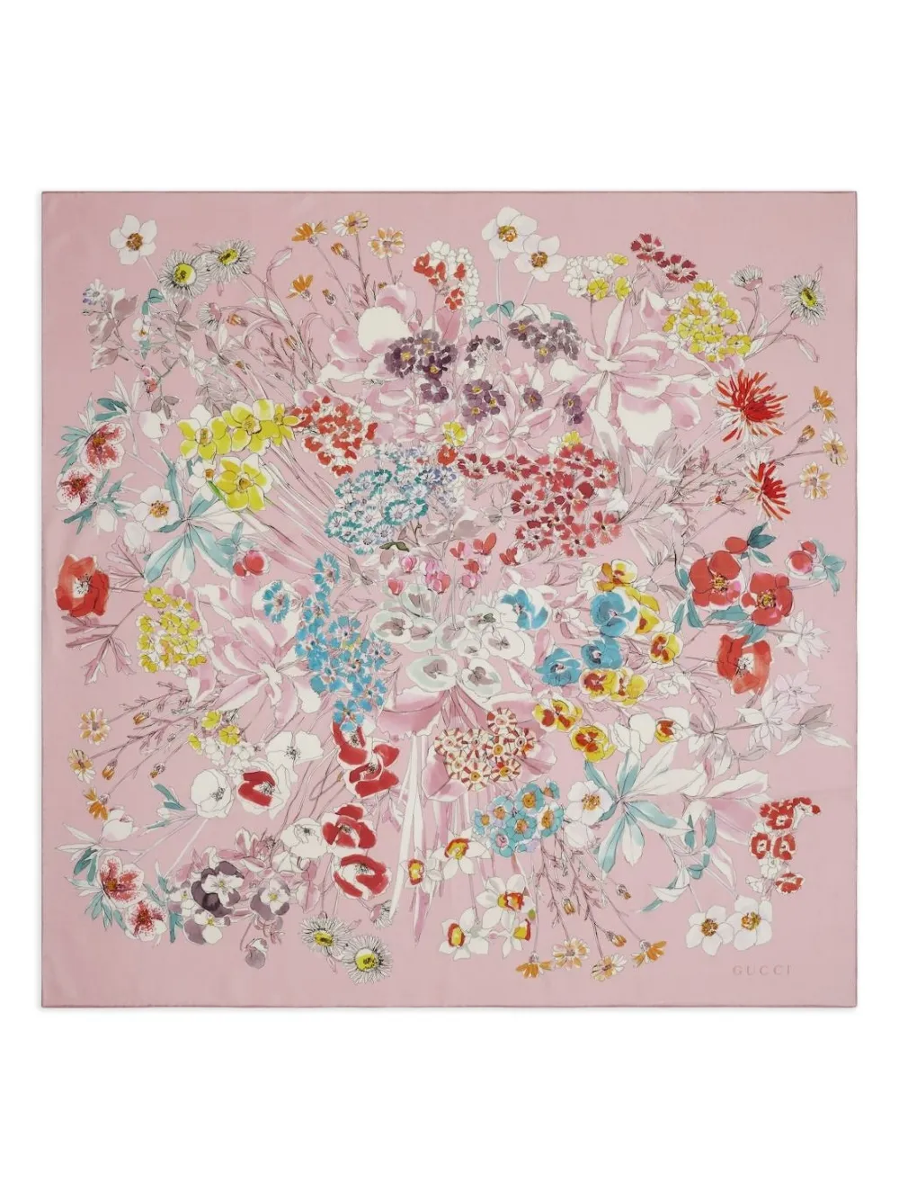 Gucci Sjaal met bloemenprint - Roze