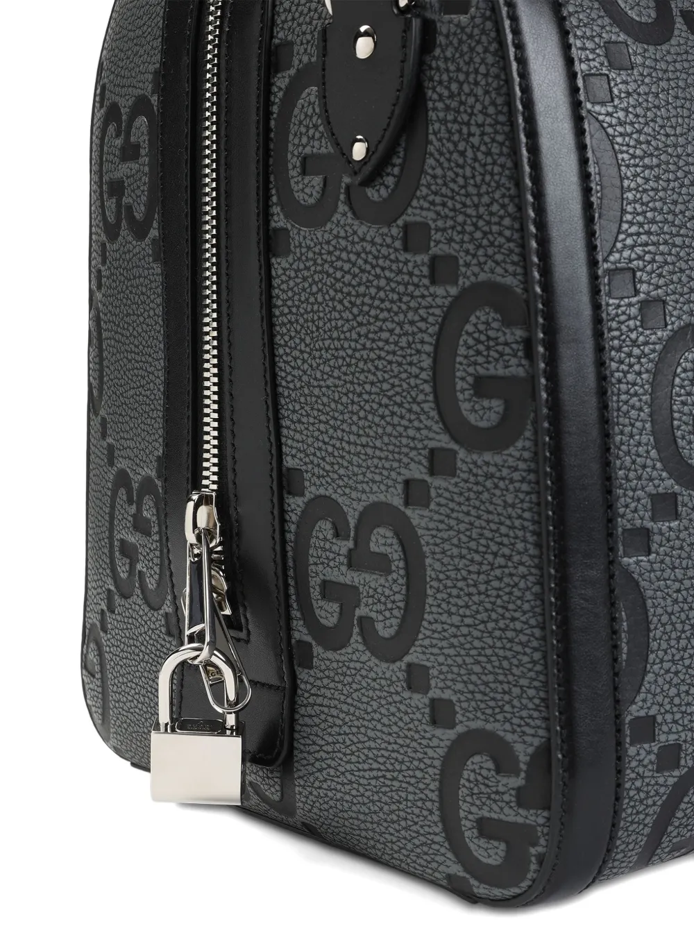 Gucci Leren duffeltas met GG-monogram Zwart
