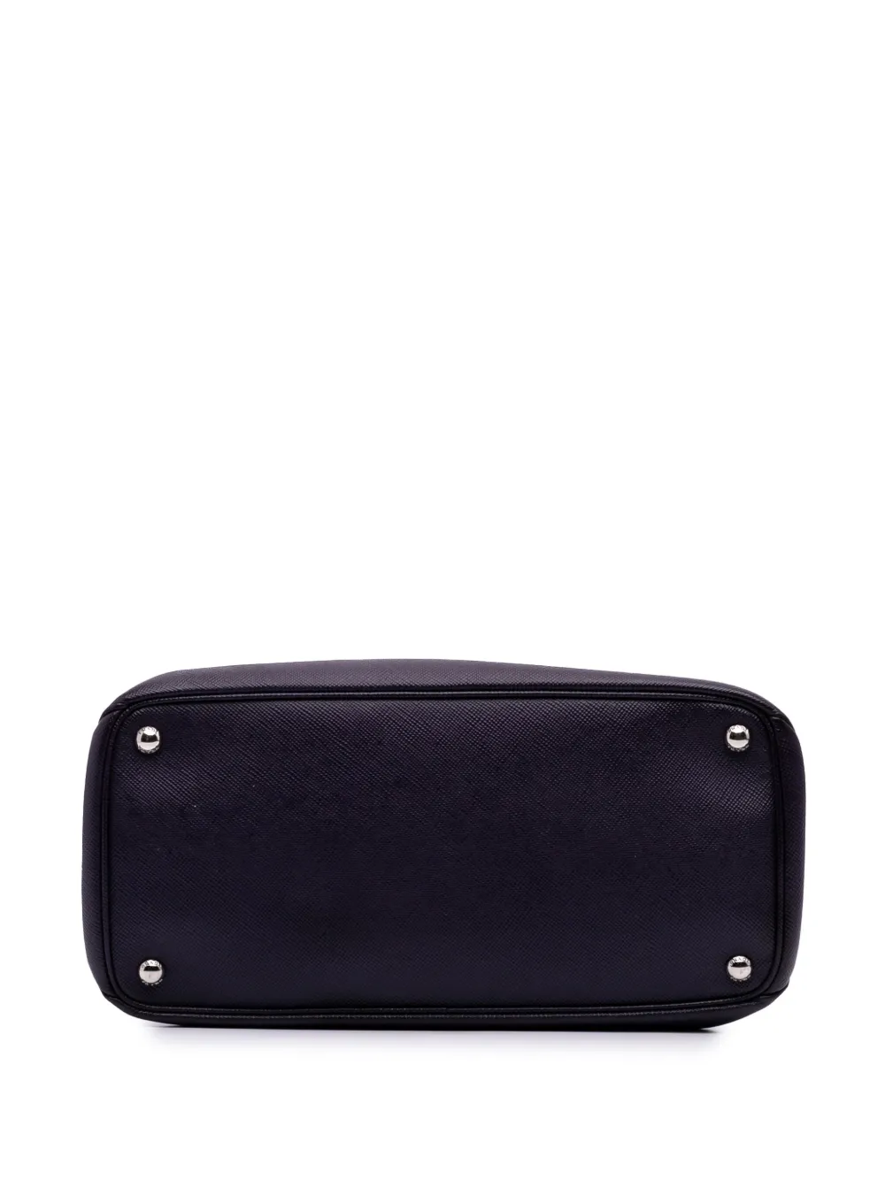 Pre-owned Prada 2010-2025 Saffiano Cuir Turnlock Twin Satchel In Purple