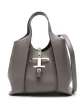 Tod's small Timeless T-buckle leather tote bag - Grey