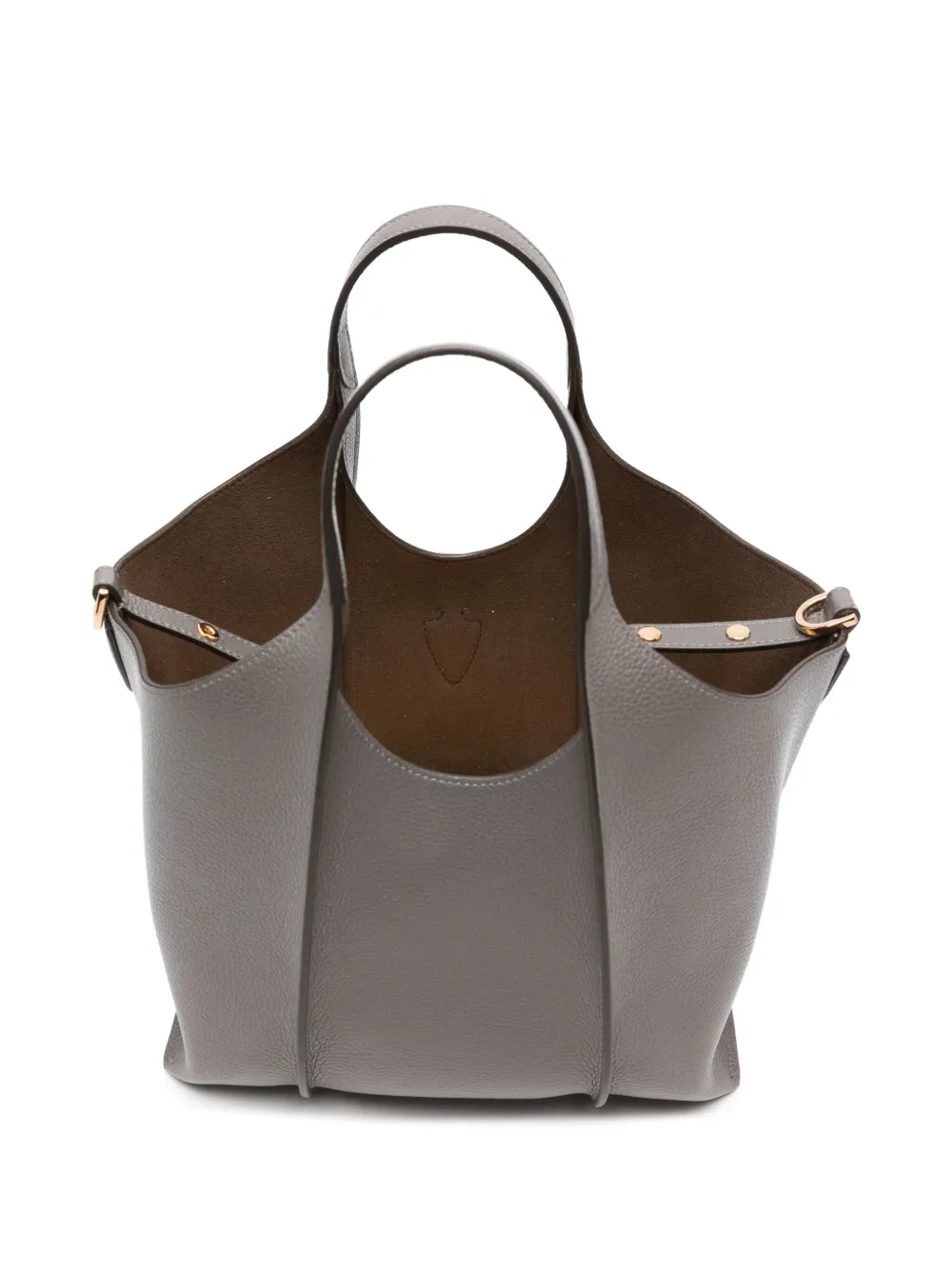 Tod's Timeless kleine leren shopper met T-gesp Grijs