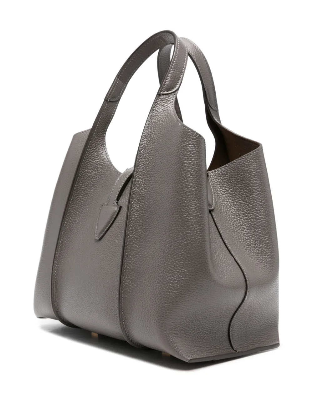 Tod's Timeless kleine leren shopper met T-gesp Grijs