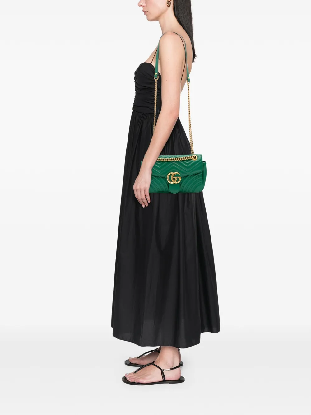 Gucci Pre-Owned 2016-2025 Small GG Marmont Matelasse Leather Flap crossbody bag | Pre-Owned | Image 2