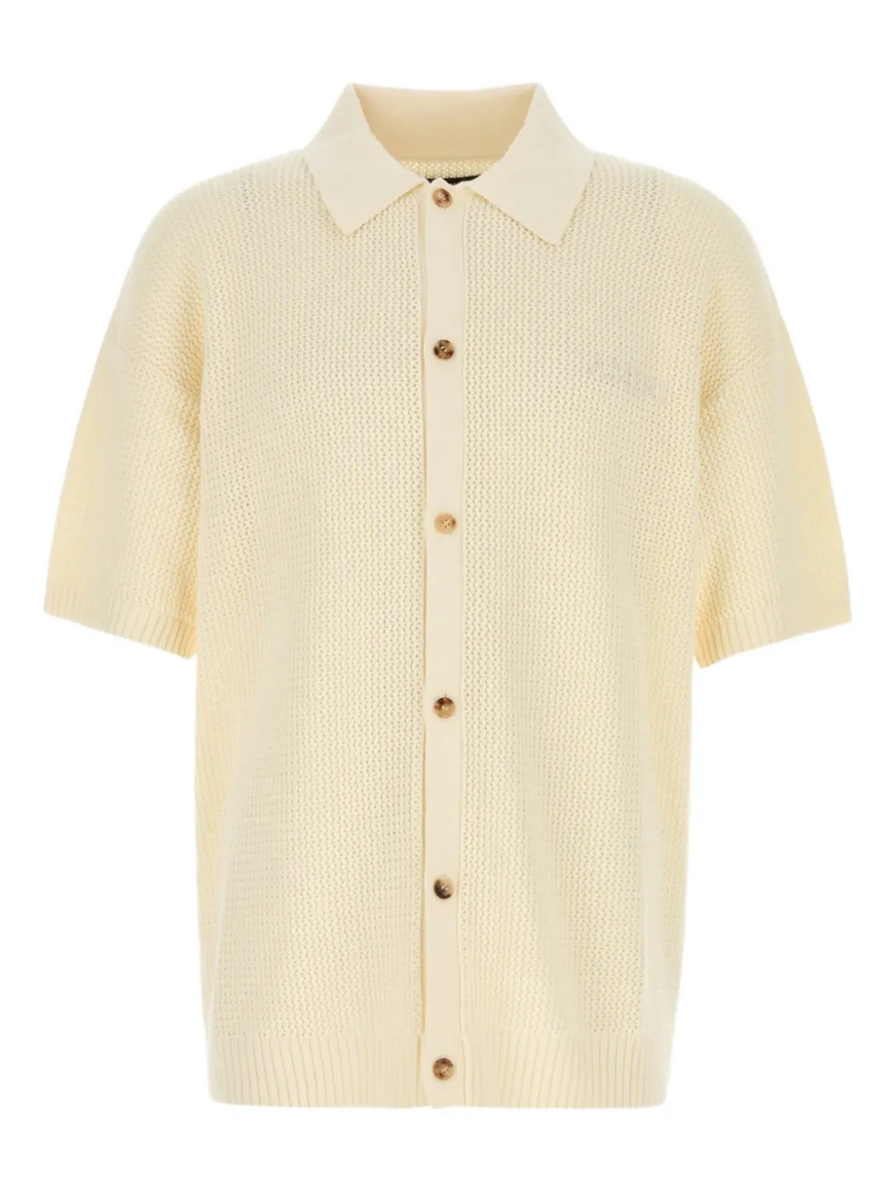 AMIRI embroidered-logo crochet shirt | Yellow | Image 1
