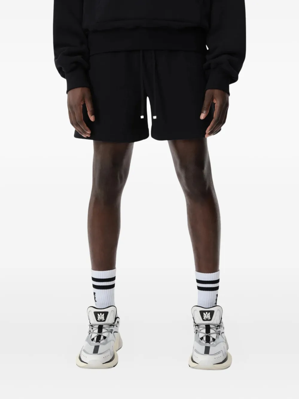 Amiri Logo-embroidered Drawstring Shorts In Black