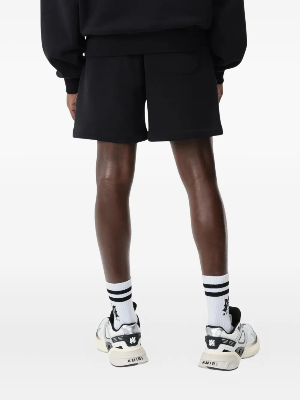 Amiri Logo-embroidered Drawstring Shorts In Black