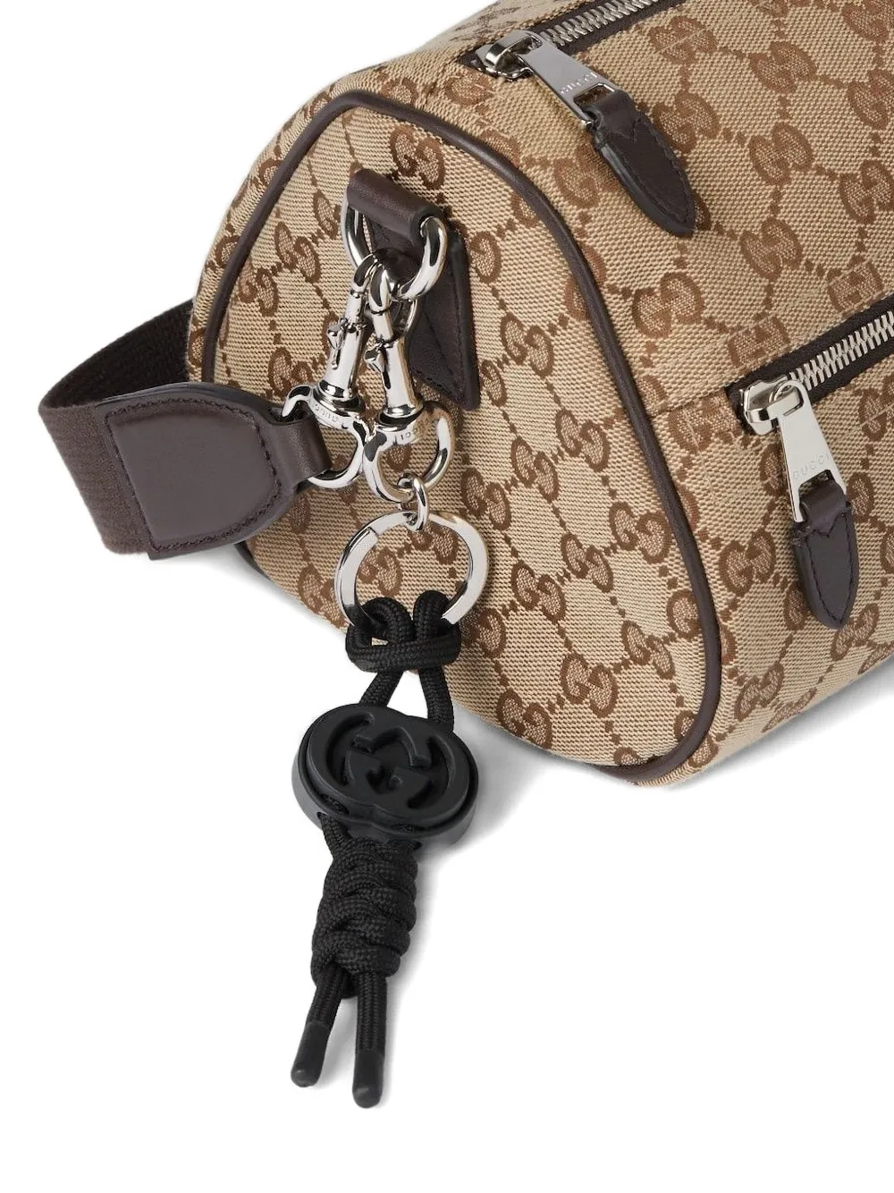 Gucci Keychain With Interlocking G In Black