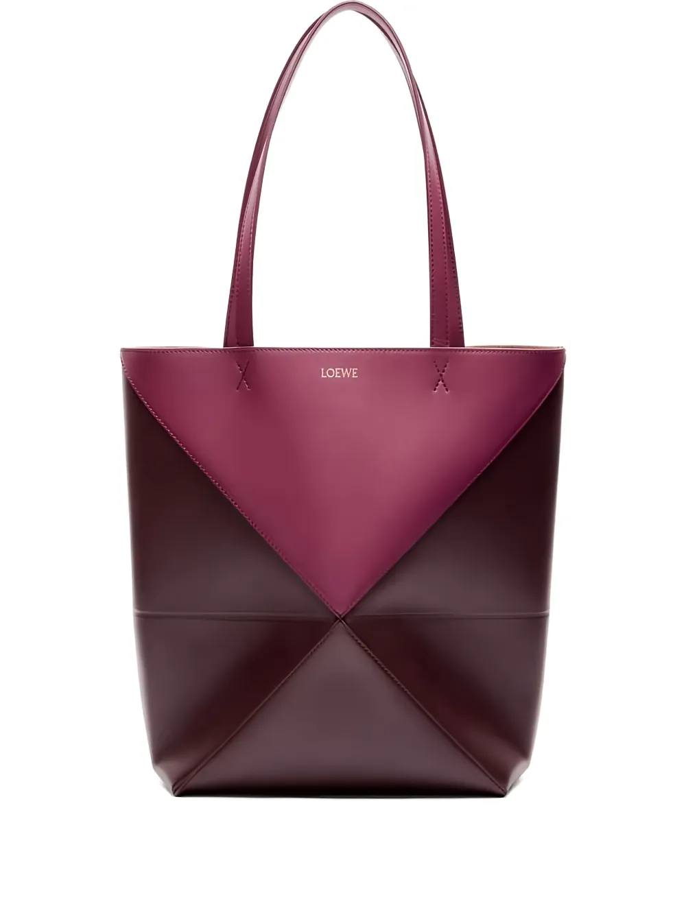LOEWE Puzzle Fold tweekleurige shopper Paars