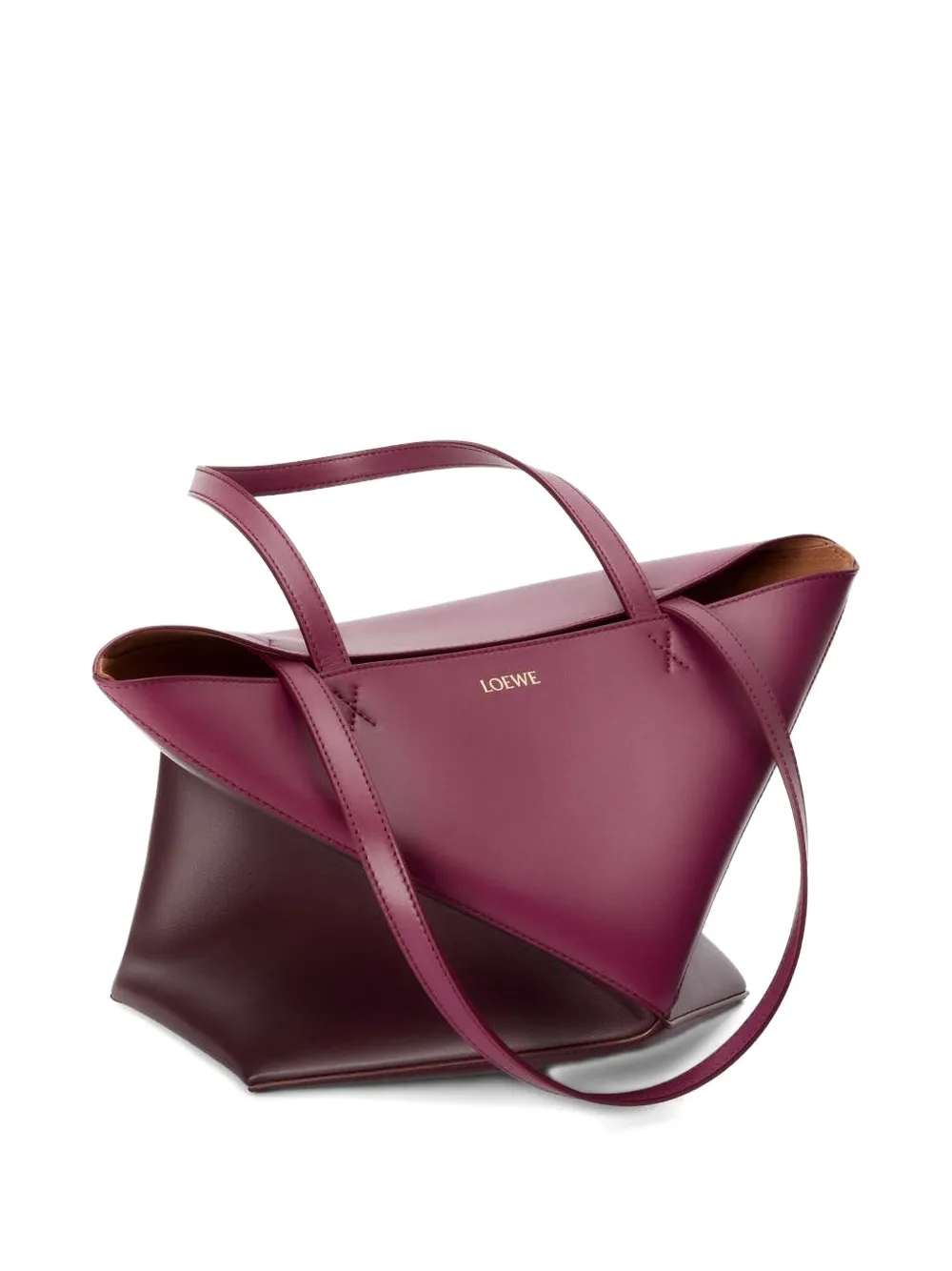 LOEWE Puzzle Fold tweekleurige shopper Paars