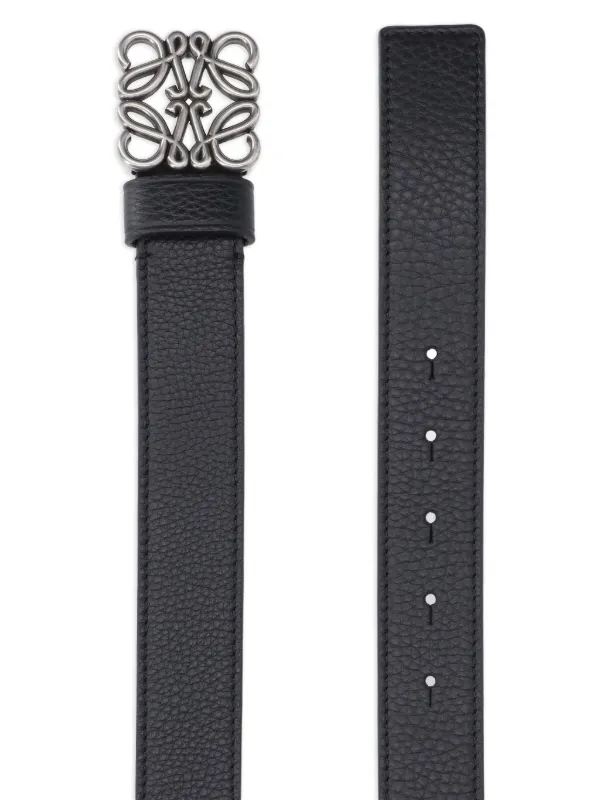 LOEWE Anagram Chunky Leather Belt | Black | FARFETCH BH display picture 1