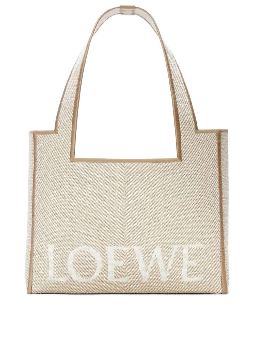 LOEWE Medium shopper met visgraatpatroon Beige