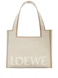 LOEWE medium herringbone-pattern tote bag - Neutrals