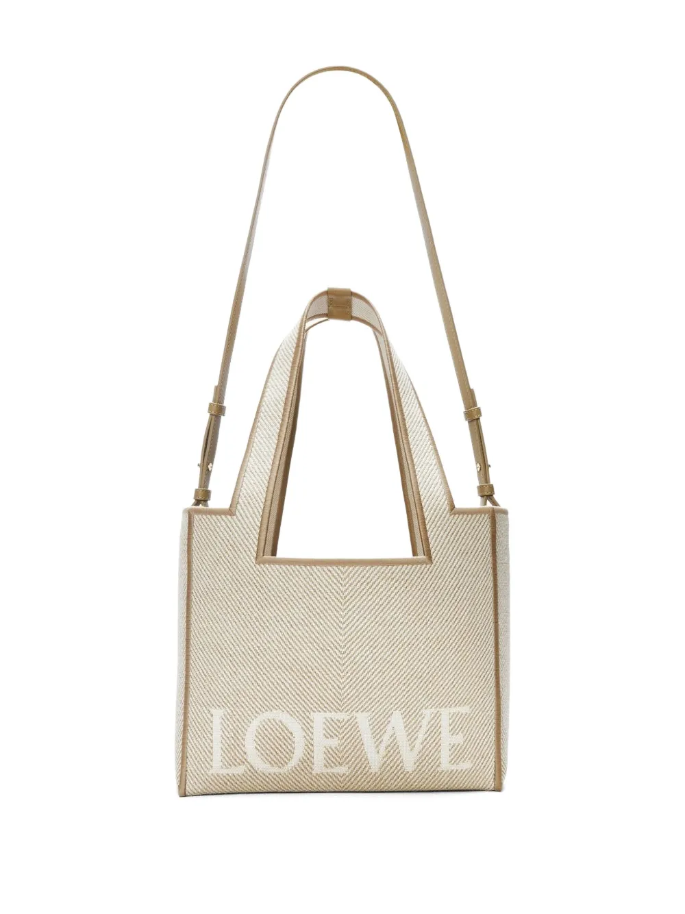 LOEWE Medium shopper met visgraatpatroon - Beige