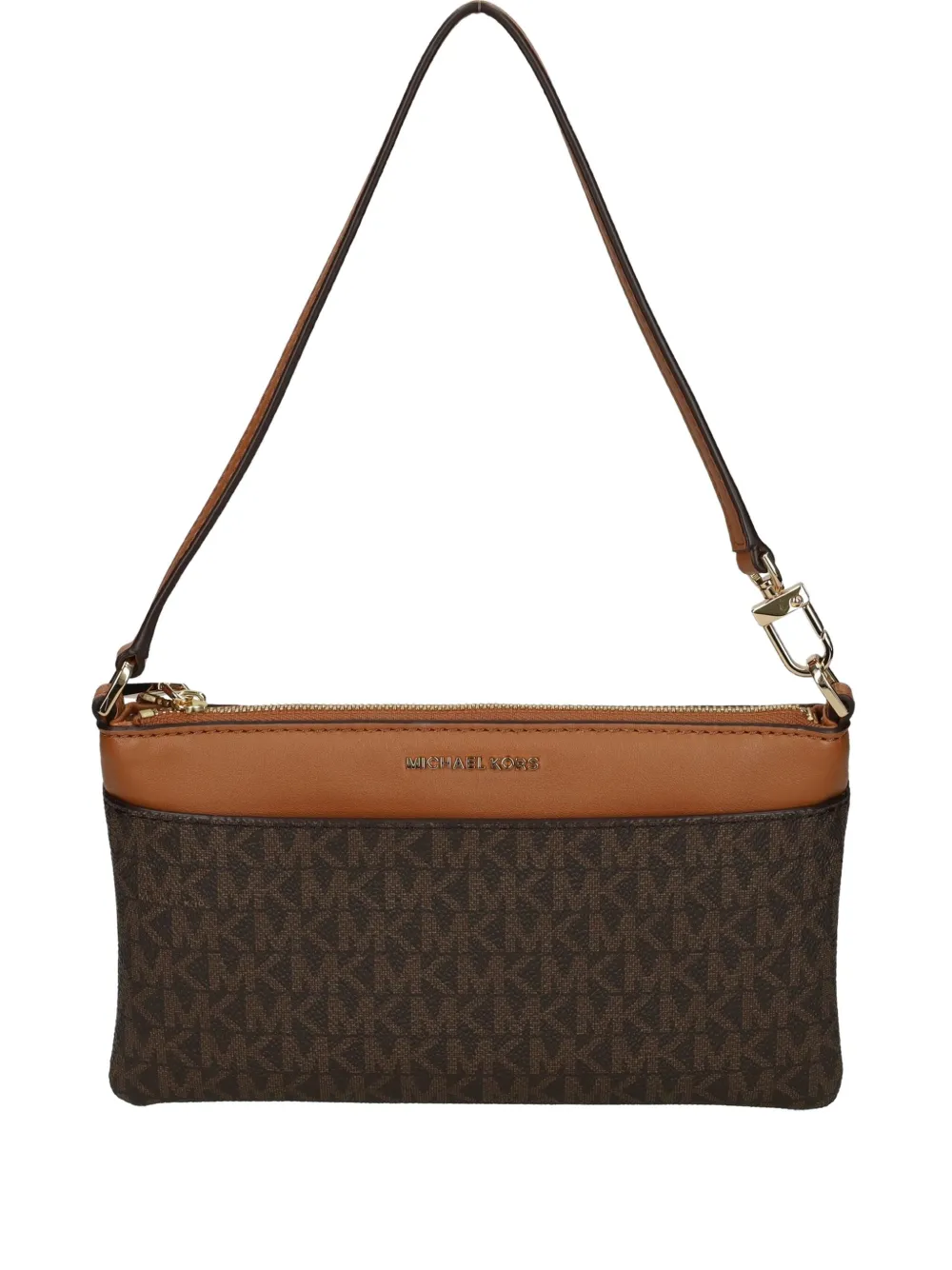 Michael Kors Jet Set Monogram Cross Body Bag In Brown