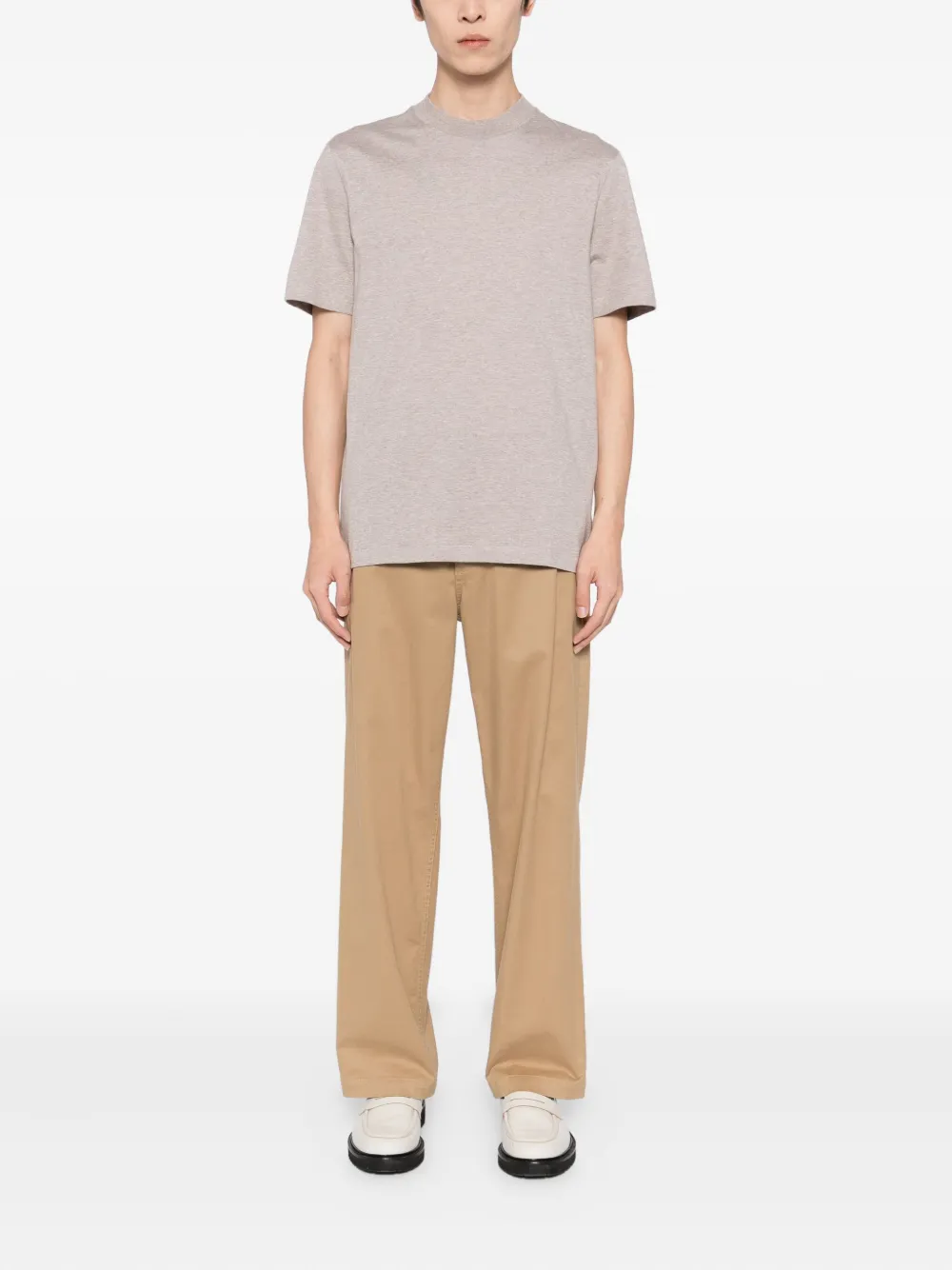 Brioni T-shirt met ronde hals - Beige